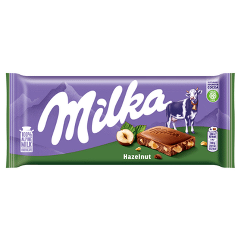 Piimašokolaad metsapähkl. MILKA,100g