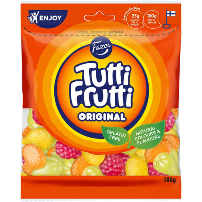 Kummikommid Fazer Tutti Frutti Original 180g