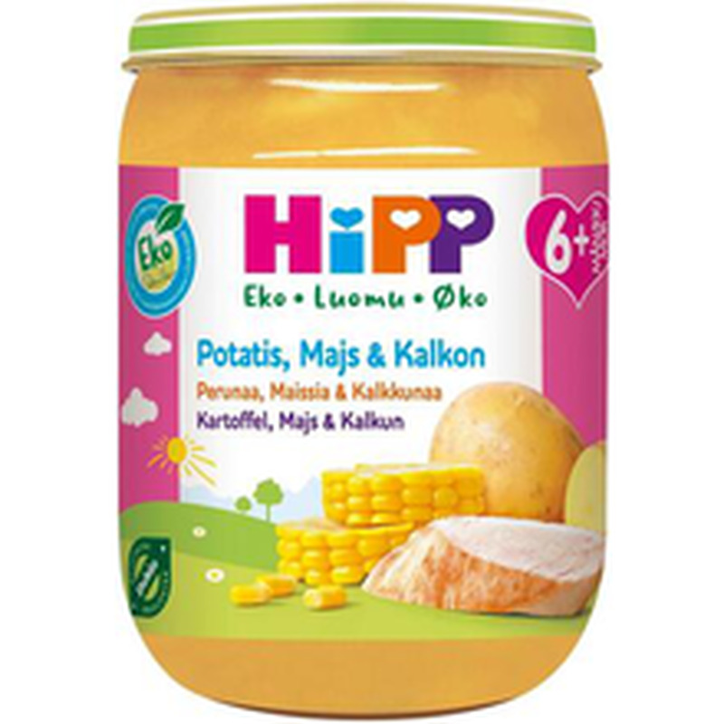 HIPP PÜREE KARTUL-MAIS-KALKUN 190G 6K