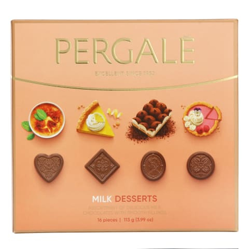 Šokolaadikompvekkide assortii piimašokolaadiga Desserts Pergale 113g