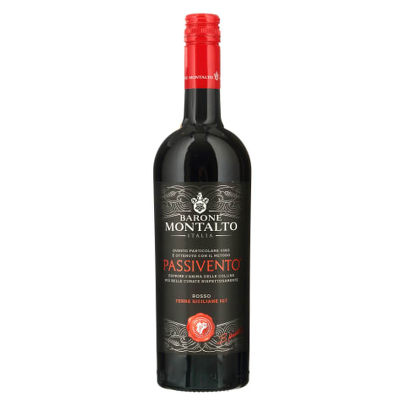 Kuivatatud viinamarjadest valmistatud vein Barone Montalto Passivento Rosso 0,75l