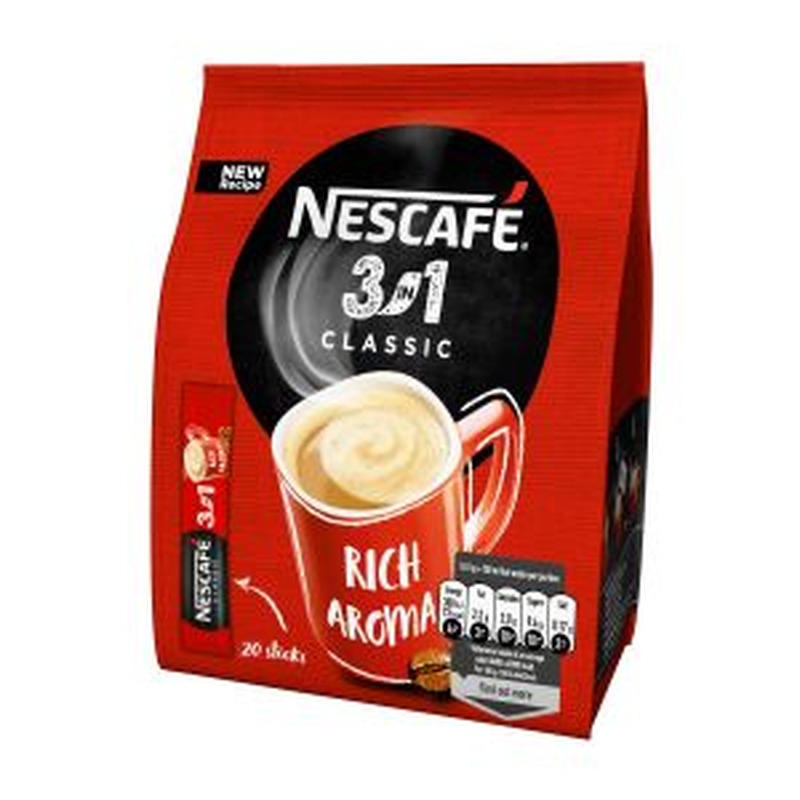 Lahustuv kohv Classic 3in1 (kott), NESCAFE, 20x16,5 g