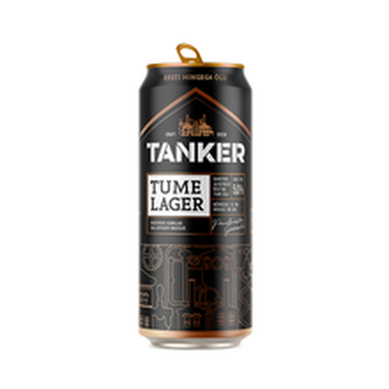 Tanker Tume Lager tume õlu 5% vol 0.5L