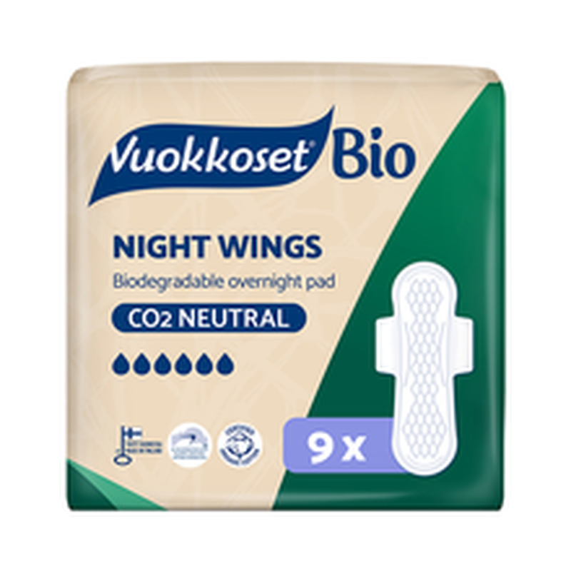 Vuokkoset Bio 100 slim night hügieeniside 9 tk