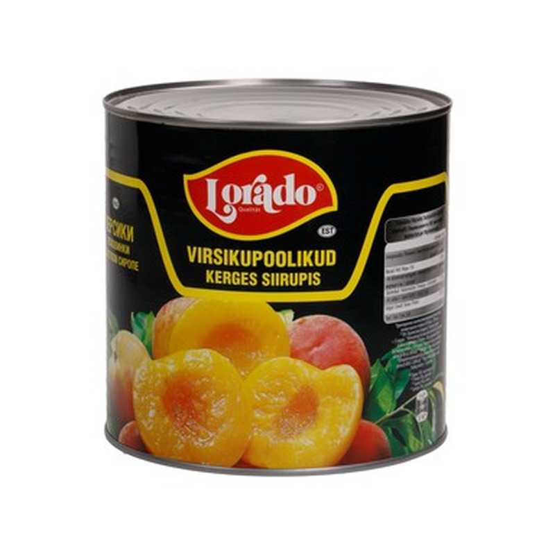 LORADO Poolikud virsikud kerges siirupis 2,6kg