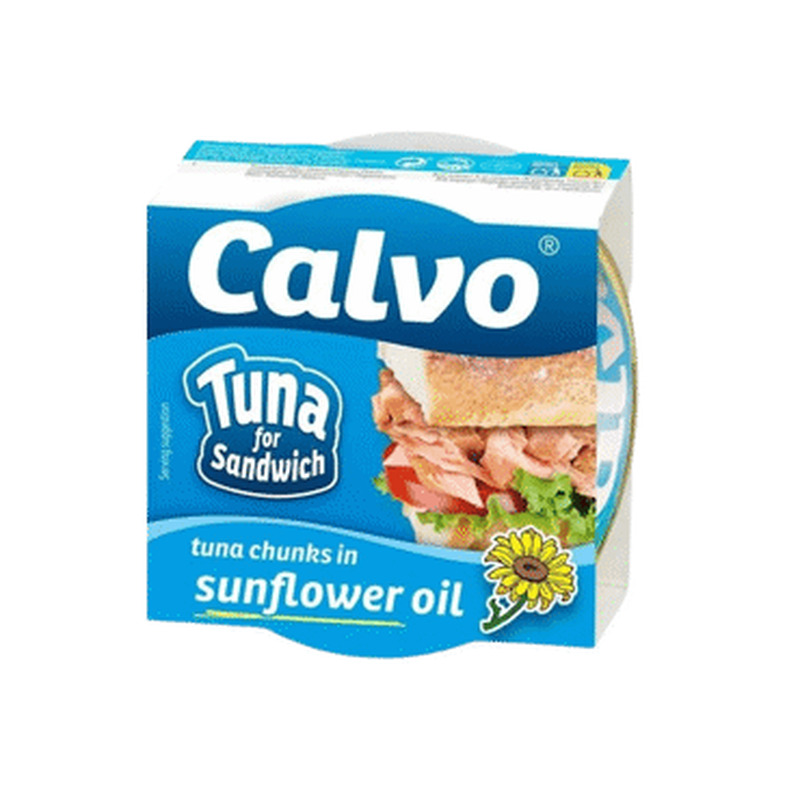 Tuunikalatükid päevalilleõlis, CALVO, 142 g