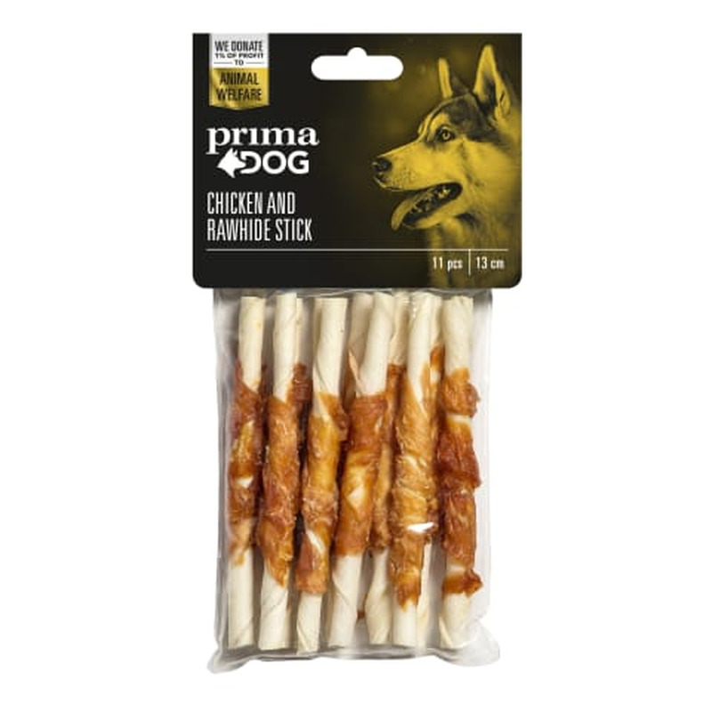 Närimiskondid PrimaDog kanalihaga 13cm,11tk, 100g