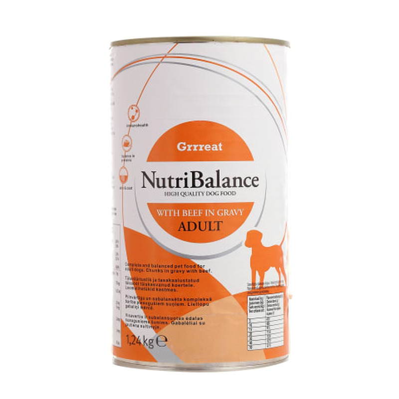 Koerasööt veiselihast NutriBalance 1,24kg