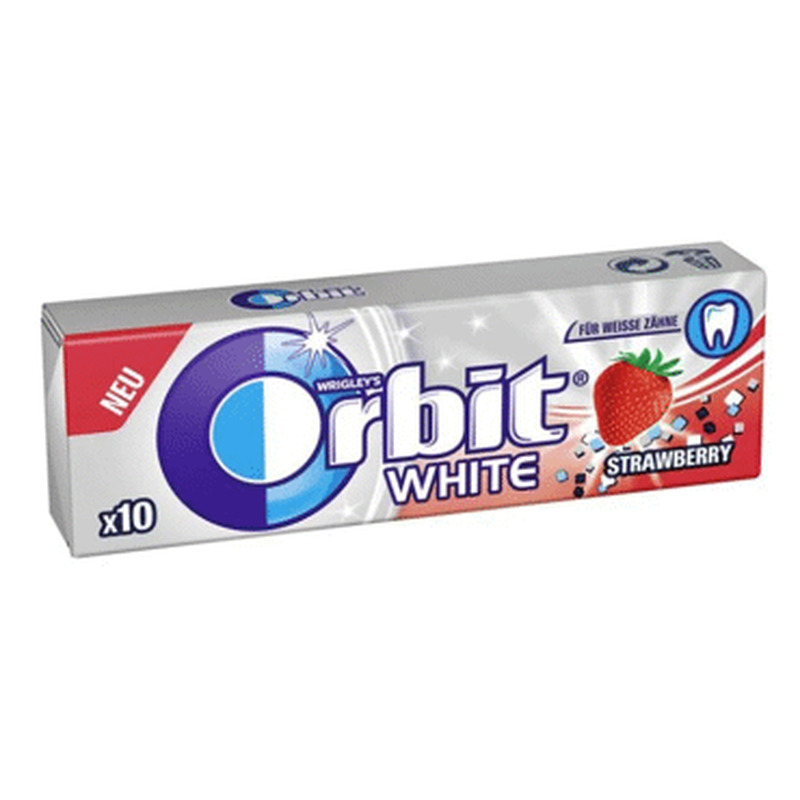 Näts maasika maits. ORBIT White 14g