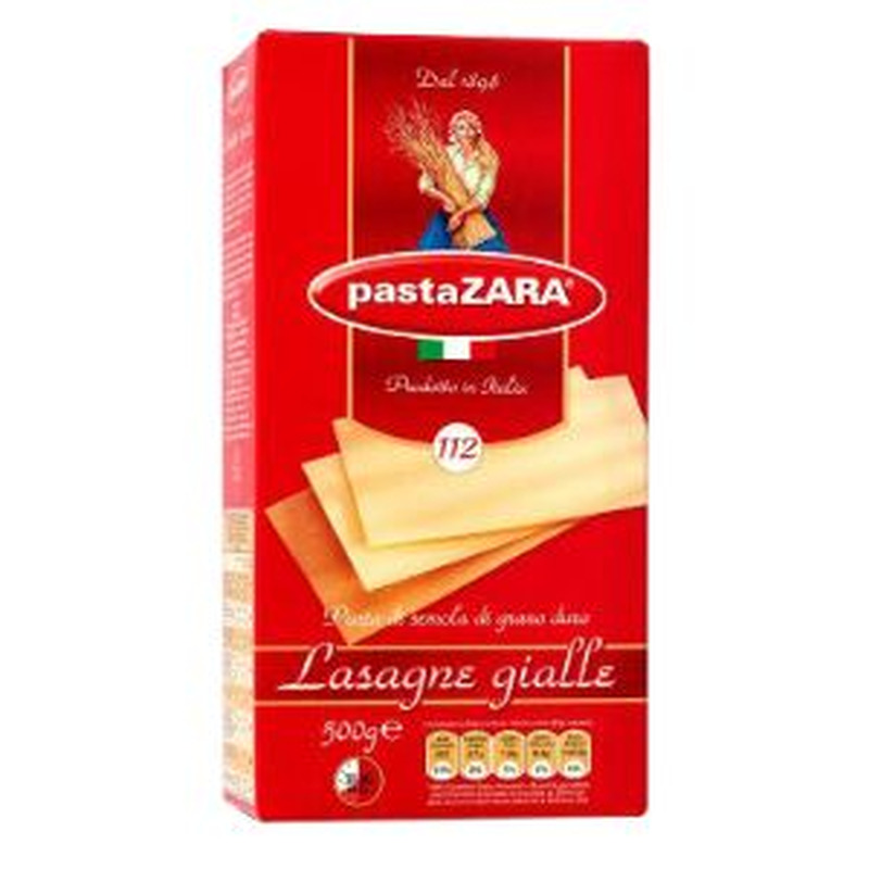 Pasta Zara pasta Lasagne Gialle 500g