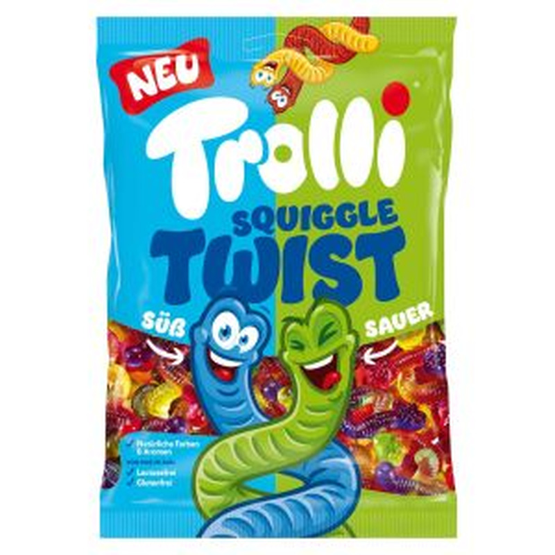 Kummikommid Squiggle Twist, TROLLI, 175 g