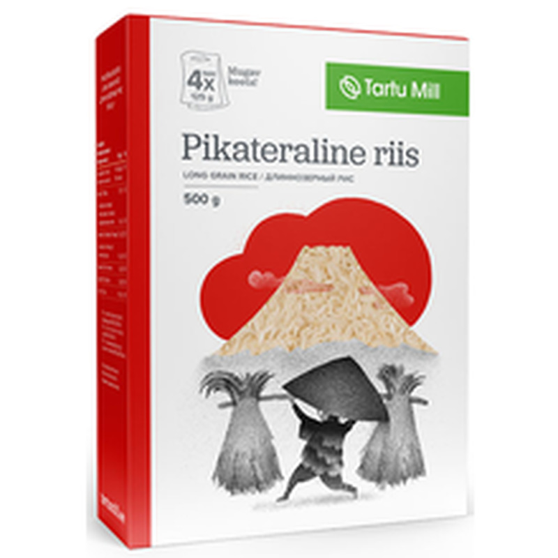 Pikateraline riis, TARTU MILL, 4 x 125 g