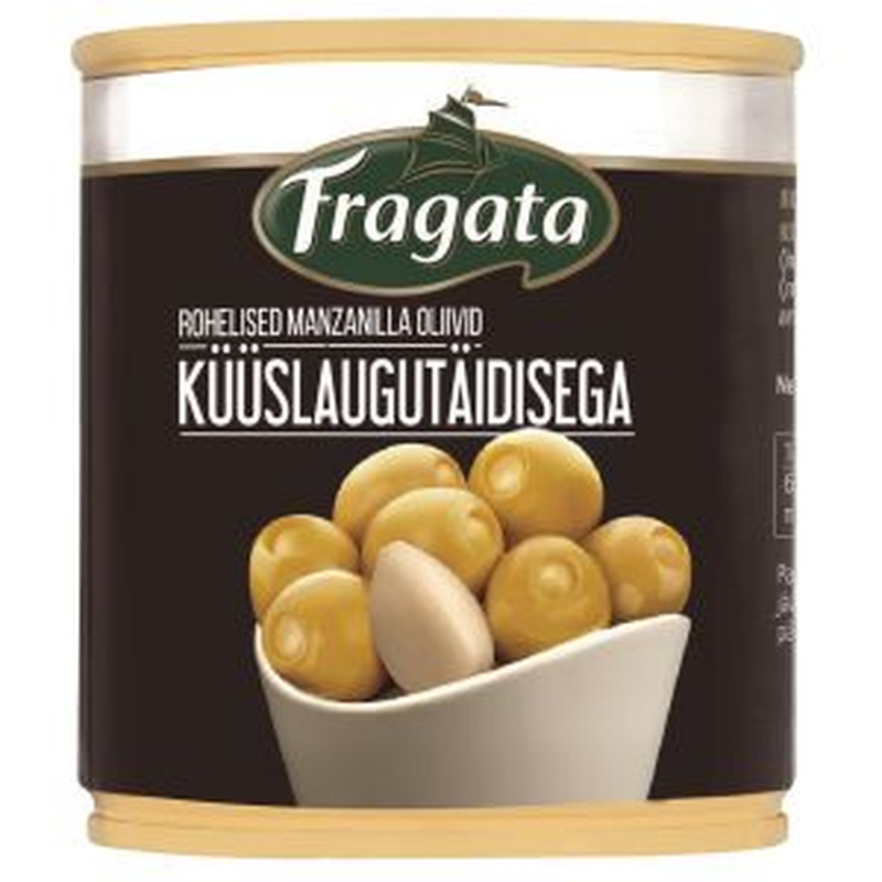 Fragata rohelised oliivid 200g küüslaugutäidisega