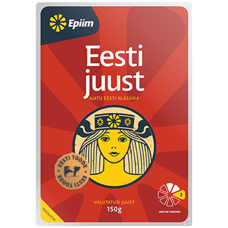 Eesti juust viilutatud, E-PIIM, 150 g