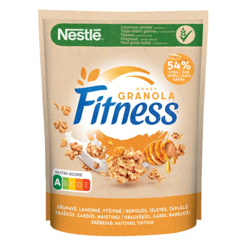 Krõbe müsli kaerahelveste, mee ja mineraaltoiteainetega Nestle Fitness Granola Honey 300g