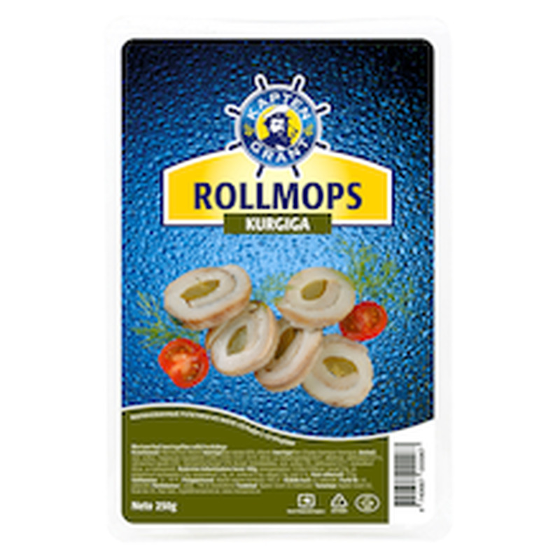 Heeringafilee rollmops kurgiga, KAPTEN GRANT, 250 g