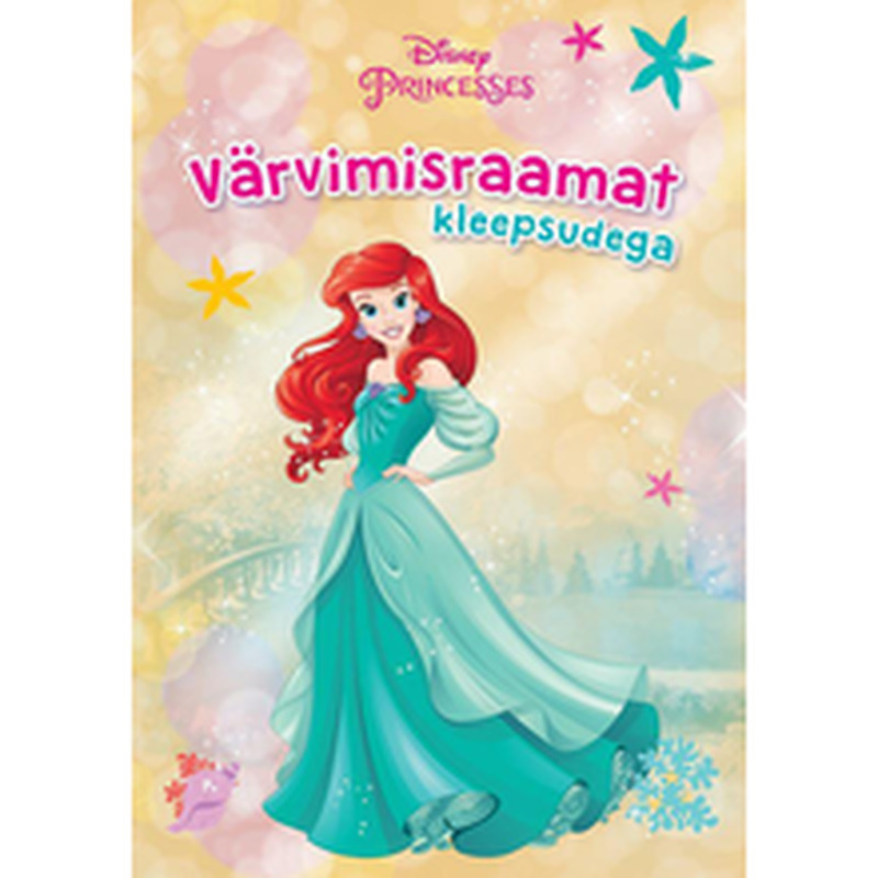 Disney Printsess. Värvimisraamat kleepsudega.