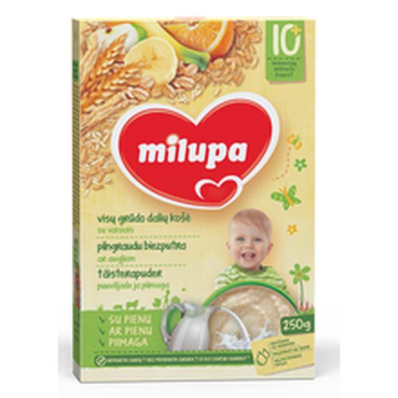 Täisterapuder puuviljade ja piimaga 10+, MILUPA, 250 g