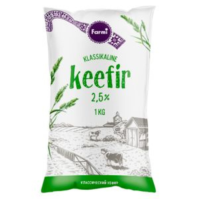 Keefir klassikaline kiles 2,5%, FARMI, 1 kg