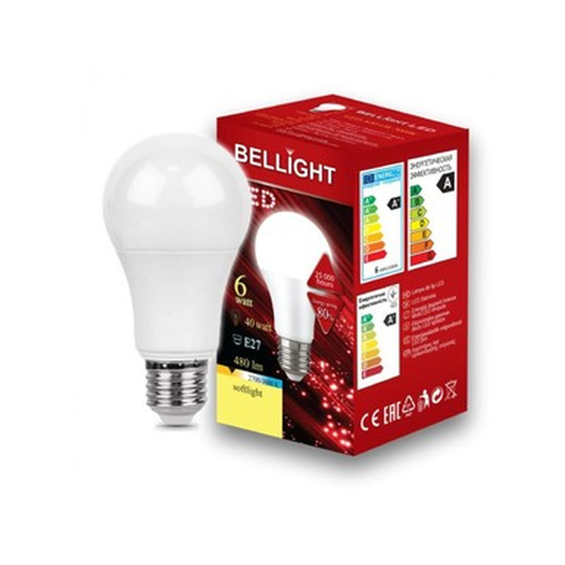 BELLIGHT LED Lamp E27 6W 3000K A60 380lm