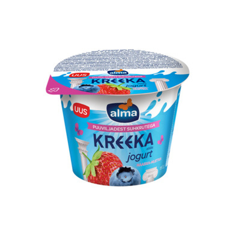 Jogurt kreeka stiilis maasika-mustika, ALMA, 180 g