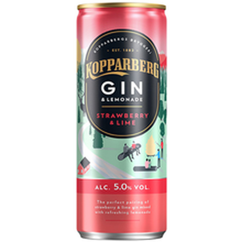 Kopparberg Strawberry-Lime Gin&Lemonade siider 5%vol 250ml