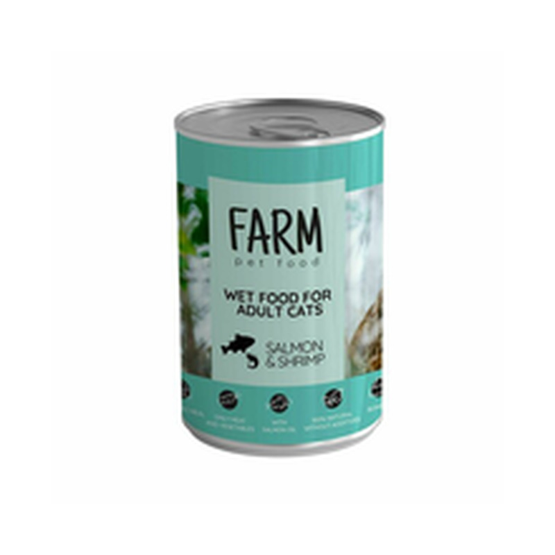 FARM pet food Lõhe/krevetikonserv kassidele 50% lõhe/krevetid, 360g