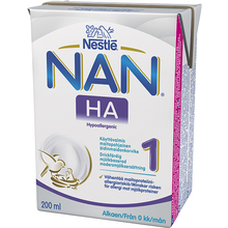 Nan Ha 1 piimajook 200ml, alates sünnist