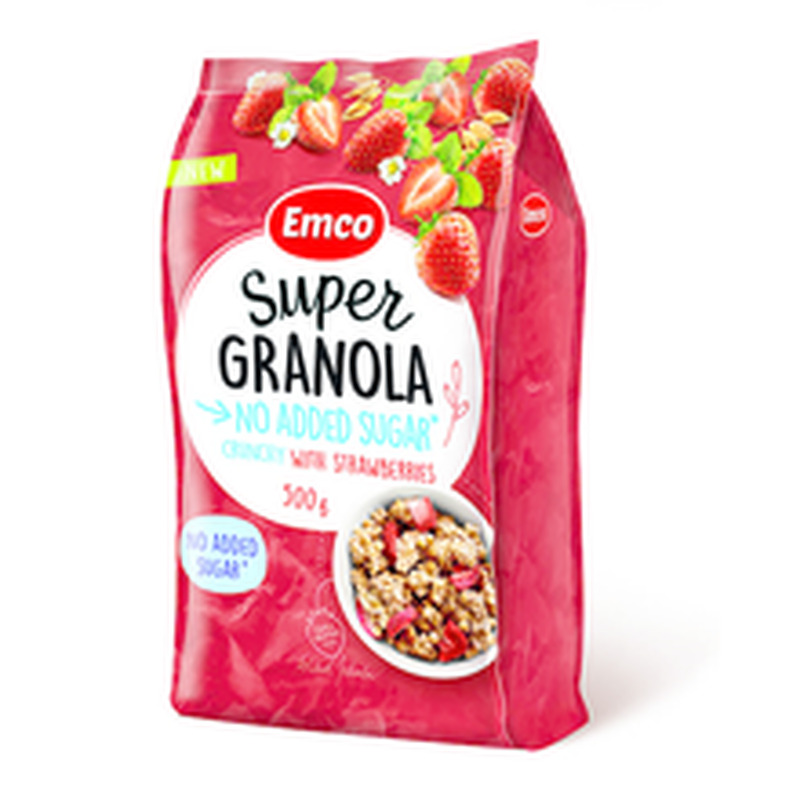 Super müsli maasikatega, ilma lisatud suhkruta 500g