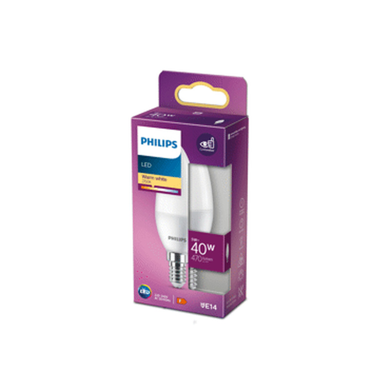 LED pirn PHILIPS B35 40W E14 ww