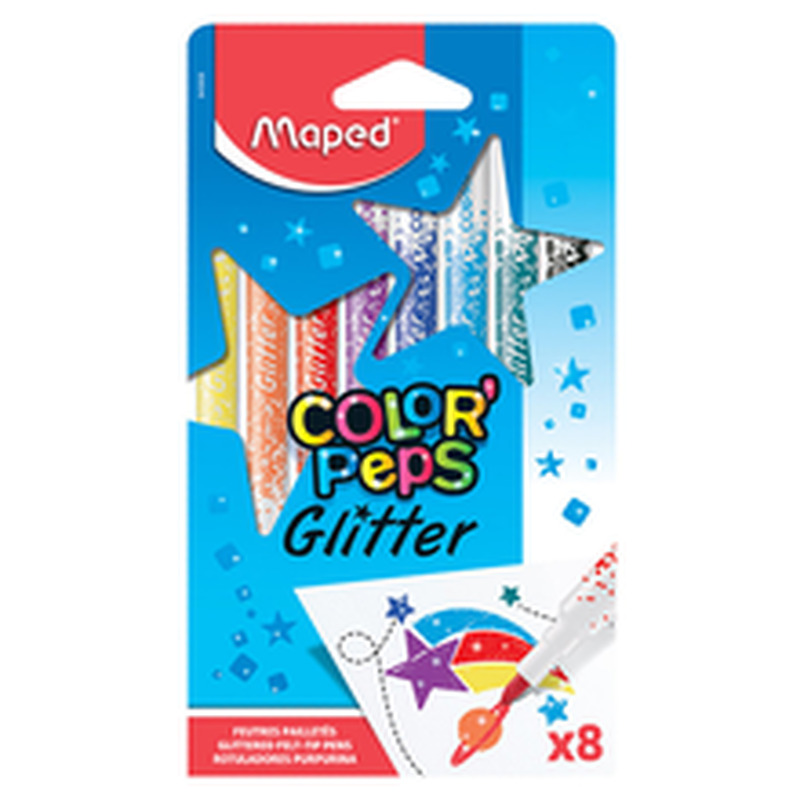 Viltpliiats ColorPeps Glitter 10tk