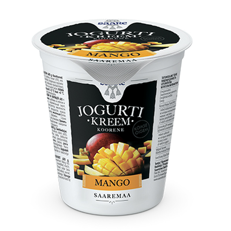 Mango-jogurtikreem 5%, SAARE, 400 g