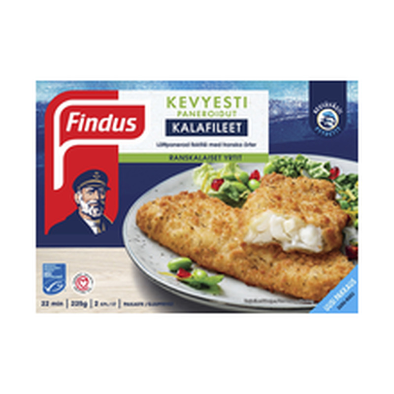 FINDUS paneeritud kalafileed 225G