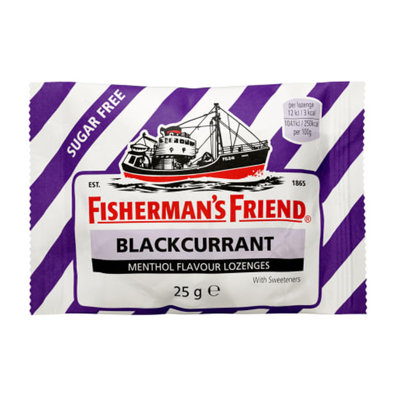 Pastillid mustsõstra magusainetega Fisherman’s Friend 25g