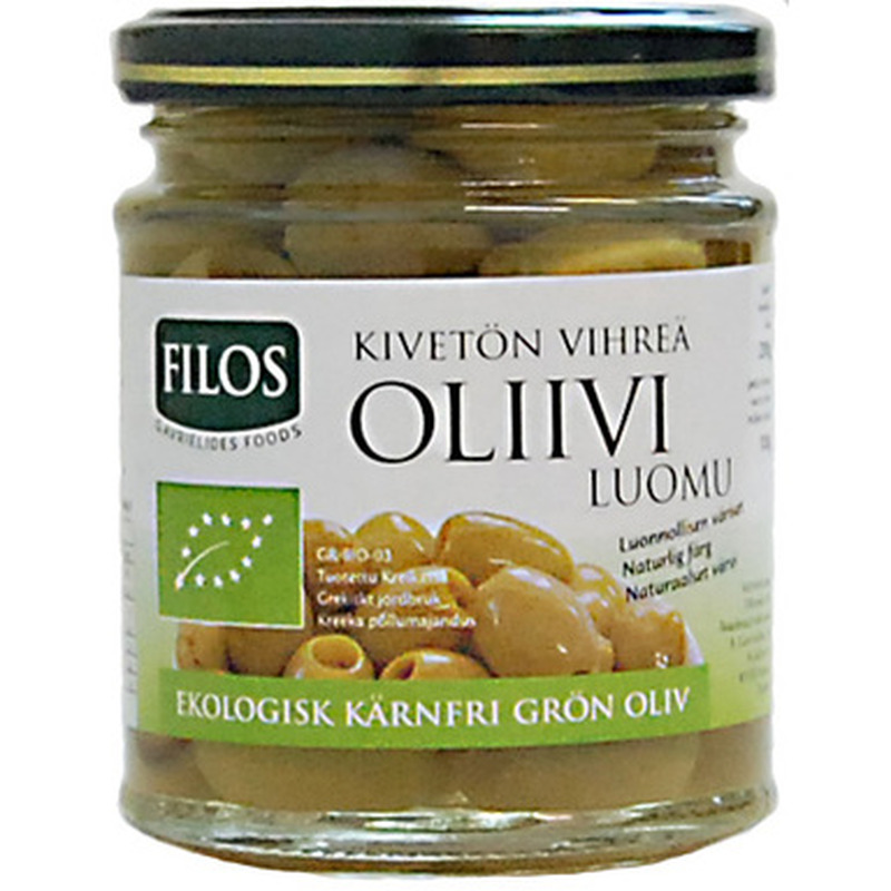 FILOS Kreeka rohelised kivideta oliivid 200g (mahetoode)