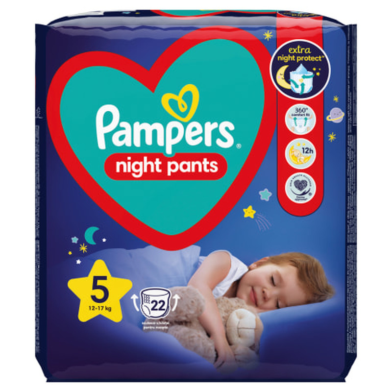 Püksmähkmed Pampers Night Pants VP S5 22tk