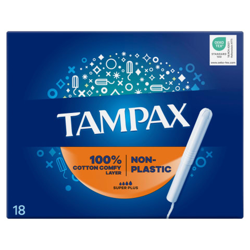 Tampoonid Tampax Plastic Free Super Plus 18tk