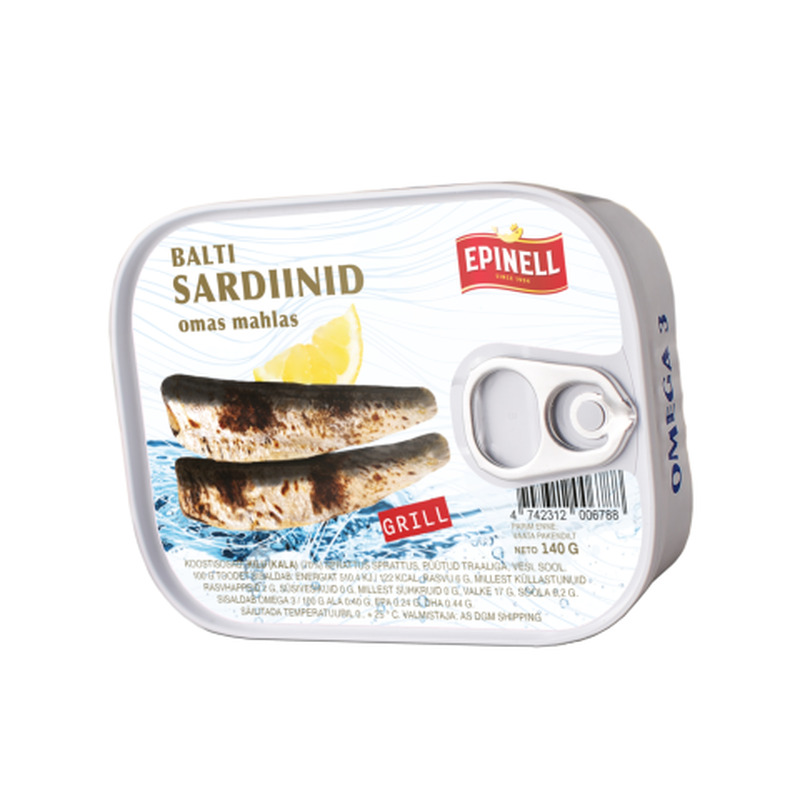 Grill sardiinid omas mahlas, EPINELL, 140 g