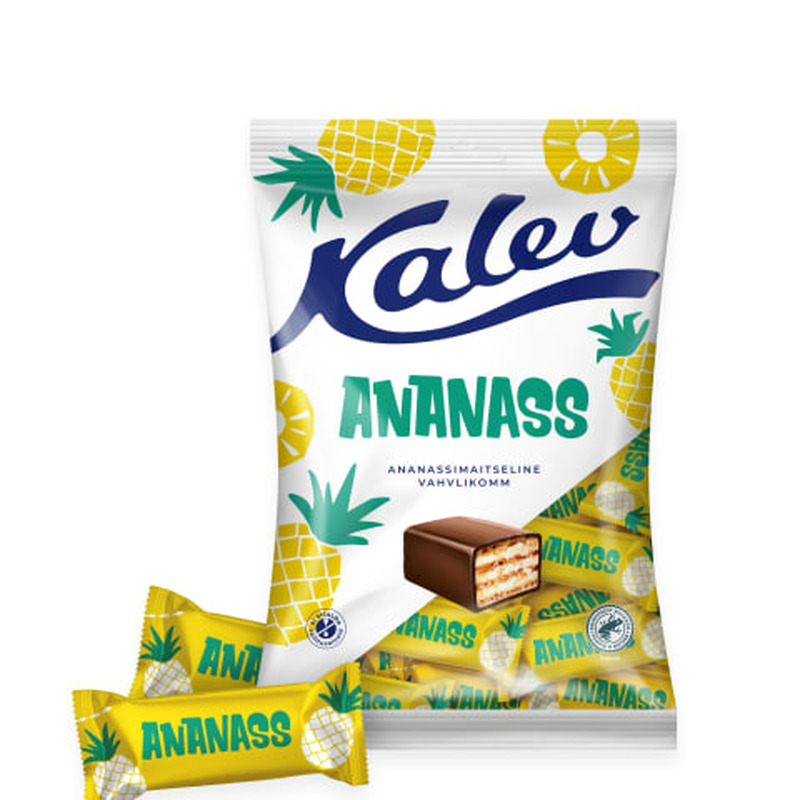 Vahvlikommid ananassimaitselised Kalev Ananass 150g