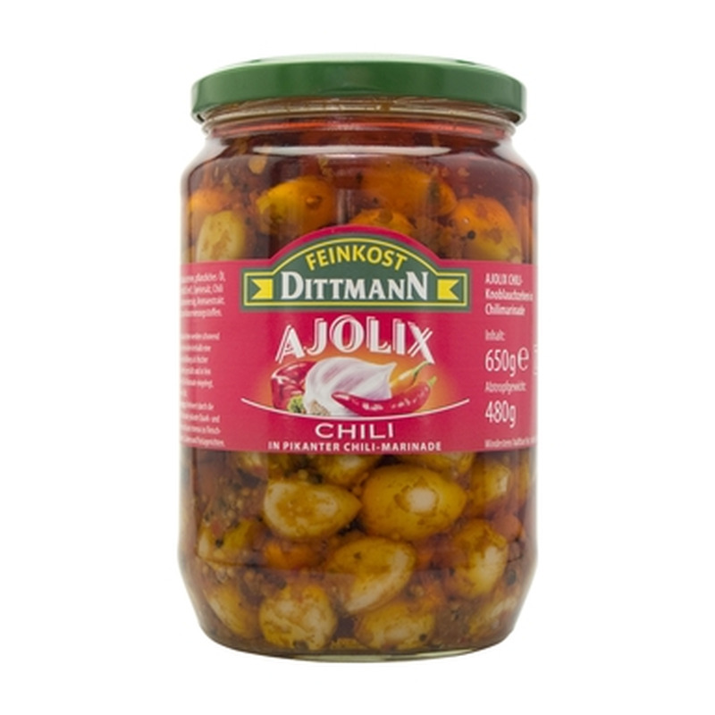 DITTMANN Ajolix küüslauguküüned tšillimar. 650g (klaas)