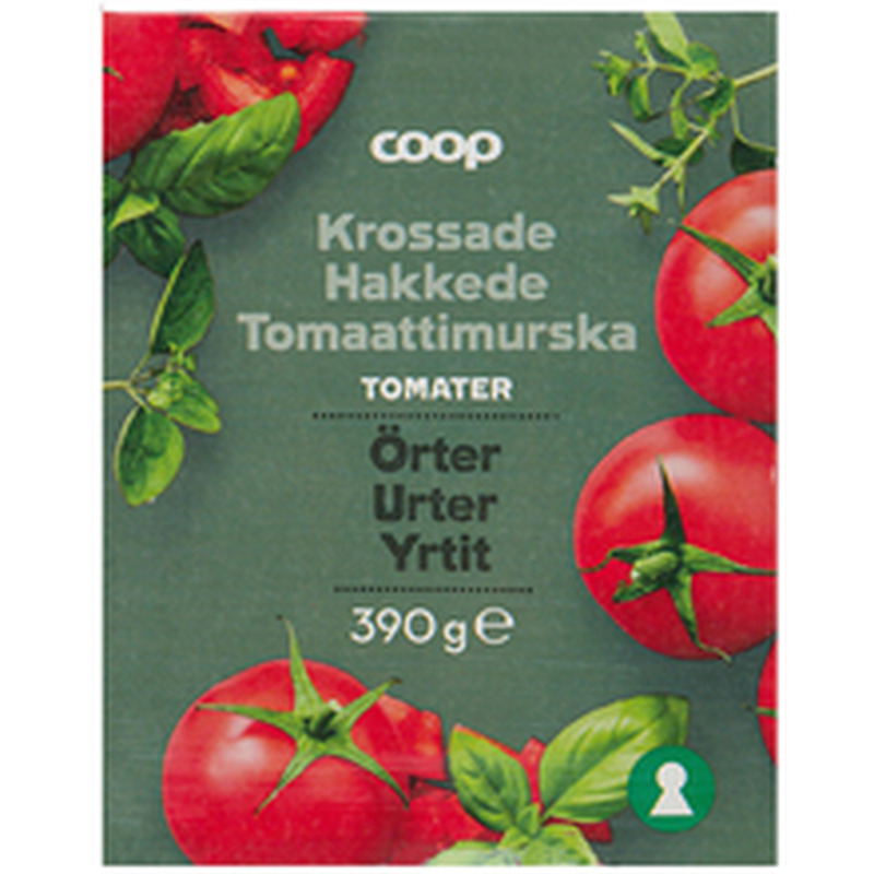 Coop hakitud tomatid basiiliku ja punega 390g