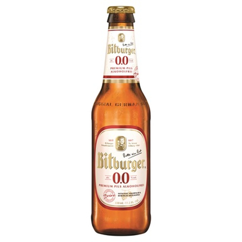 BITBURGER Alkoholivaba õlu Premium Pils hele 0,33l (klaas)