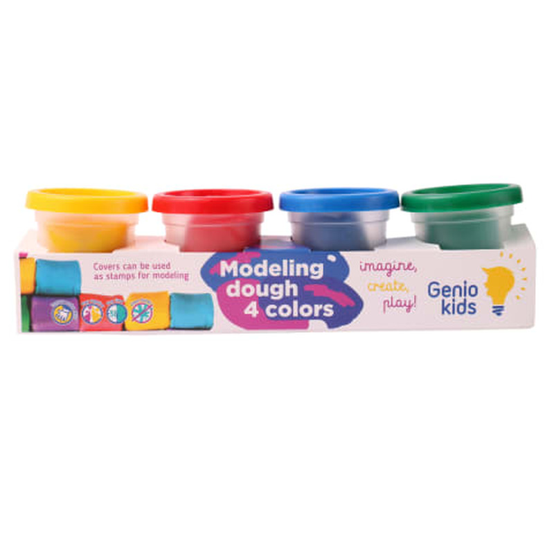 Plastiliinikomplekt Genio kids 4 värvi x 50g