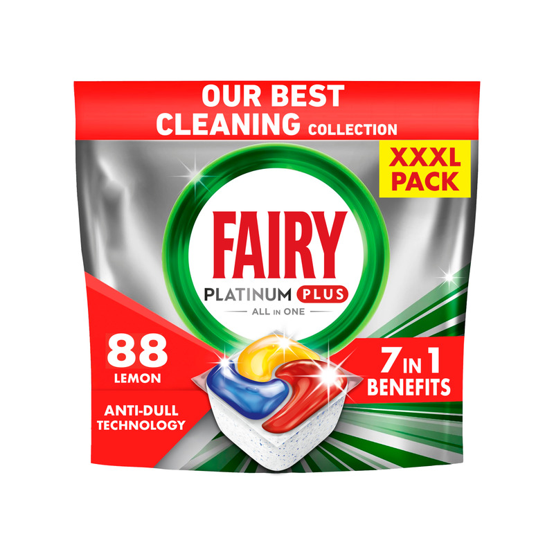 Fairy Platinum Plus All in One’i Nõudepesumasina Tabletid Lemon, 88 tk