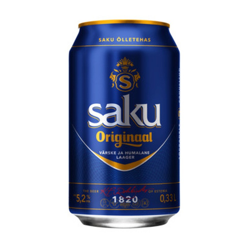 SAKU õlu Originaal hele 5,2% 33cl (purk)