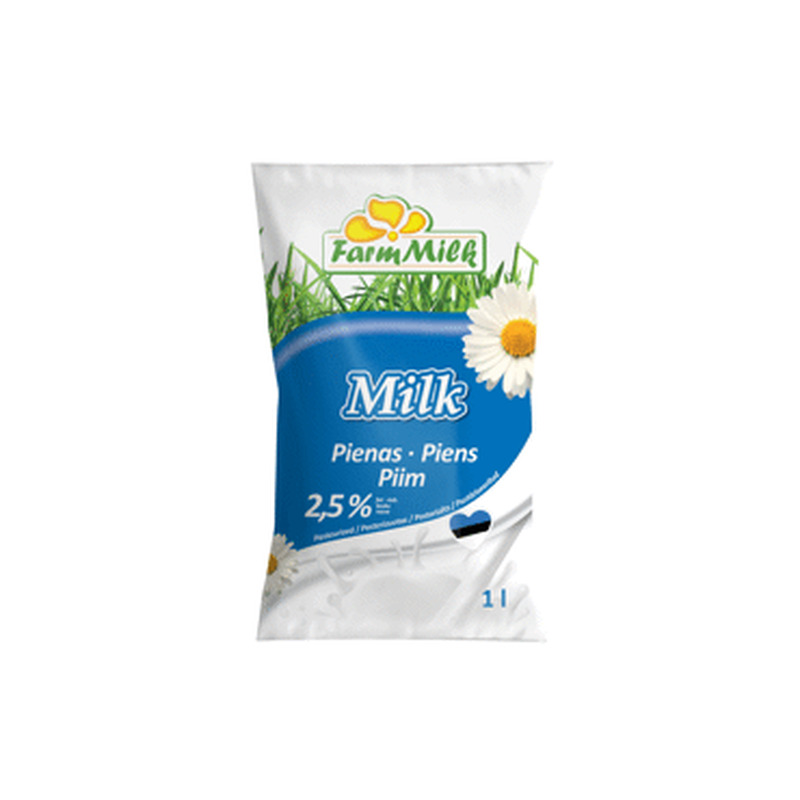 Piim FARM MILK 2,5%, 1L kile