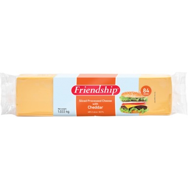 FRIENDSHIP Cheddar sulatatud juust 1,033kg (84tk, viilud)