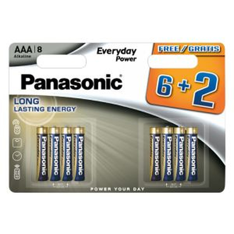 Patareid Everyday Power AAA, PANASONIC, 6+2 tk