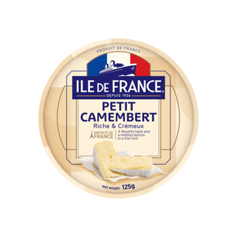 Valgehall.juust Camembert de France,125g