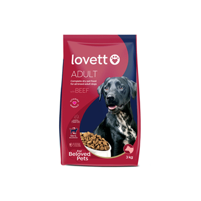 Kuiv koeratoit LOVETT veiselihaga 3kg